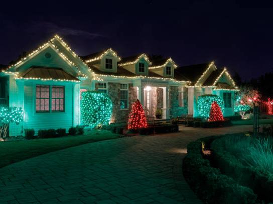 Warm white roofline with colour accents